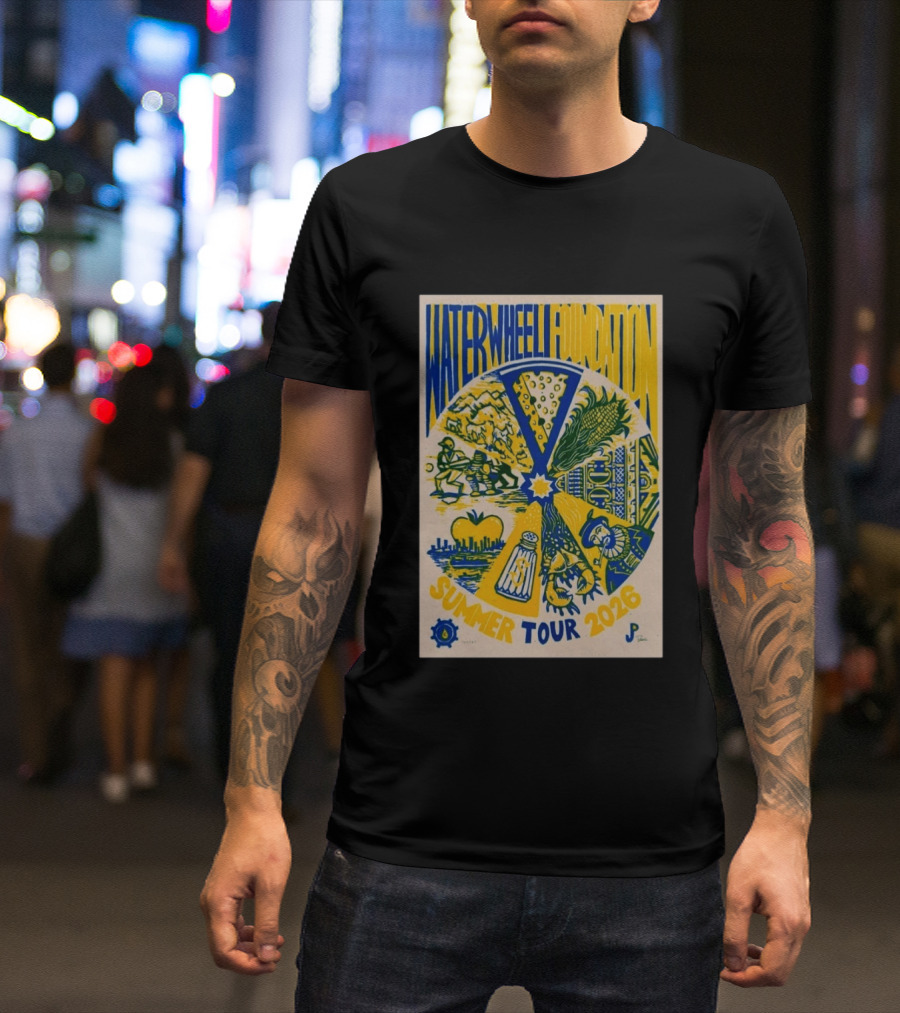 WaterWheel Foundation Summer Tour 2026 Salt Shaker Apple Corn T-Shirt