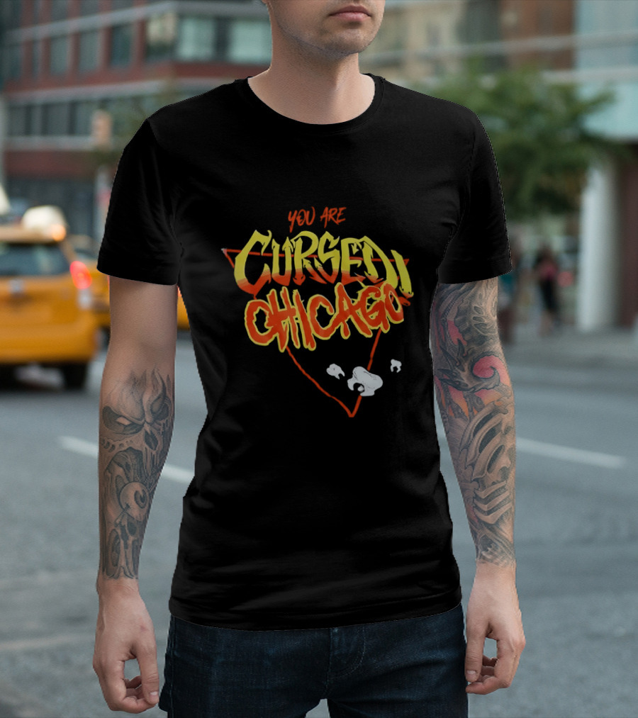 You Are Cursed Chicago Red Triangle T-Shirt