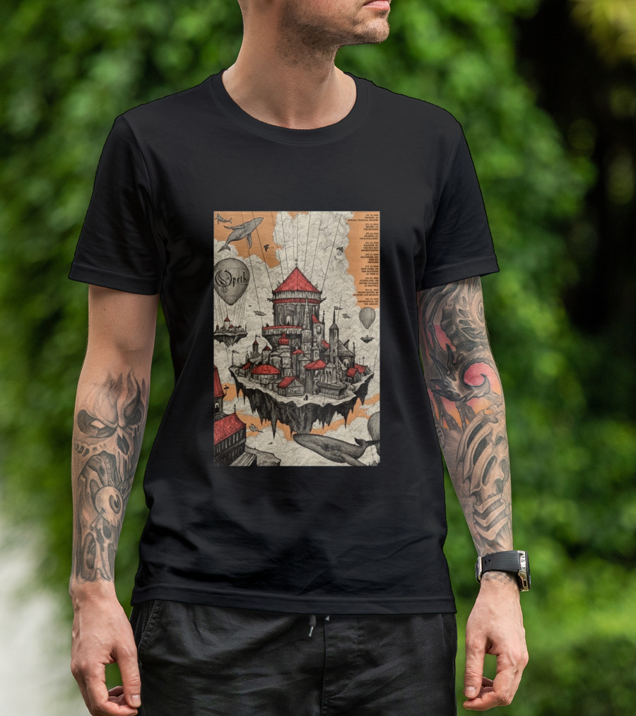 Opeth 2026 Summer Tour Exclusive Floating City With Whales And Balloons T-Shirt