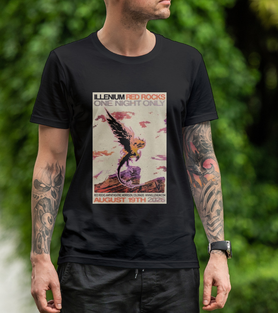 Illenium Red Rocks One Night Only August 19th 2026 Red Rocks Amphitheatre Morrison Colorado Www.illenium.com T-Shirt