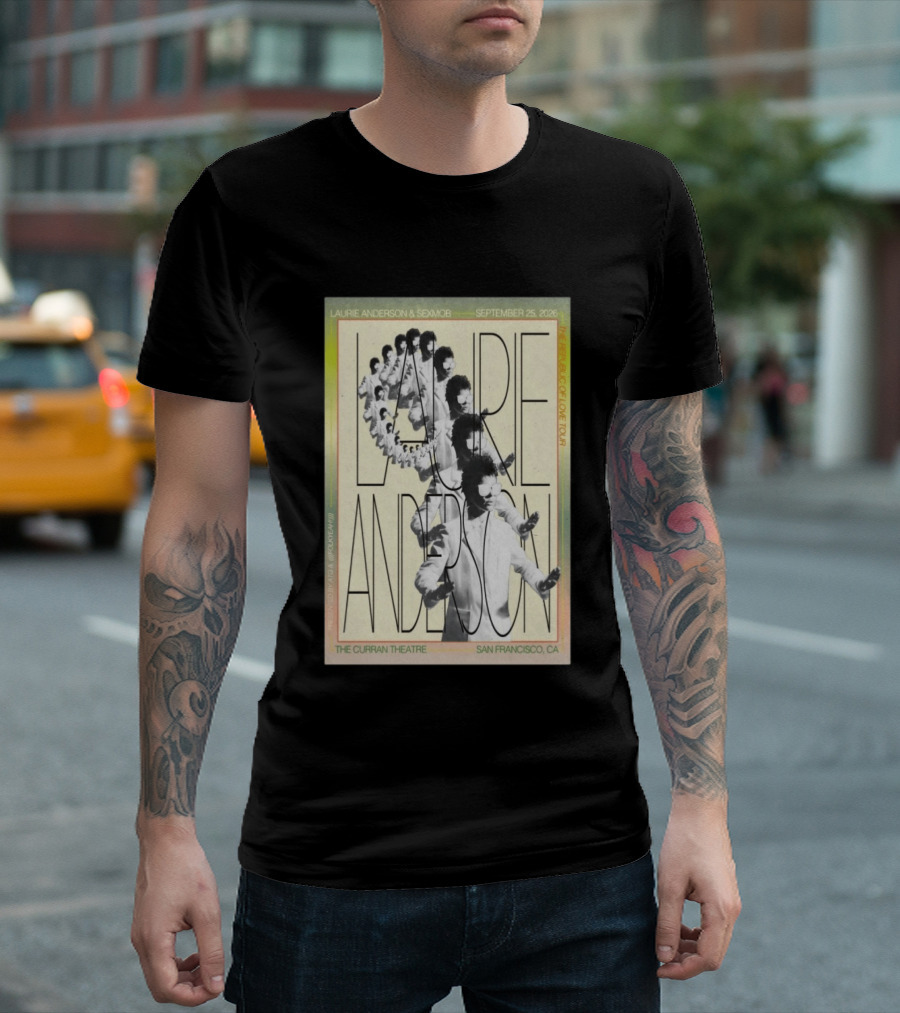 Laurie Anderson Curran Theatre September 25 2026 San Francisco Vaporwave Block Of Love Tour Sexmob T-Shirt