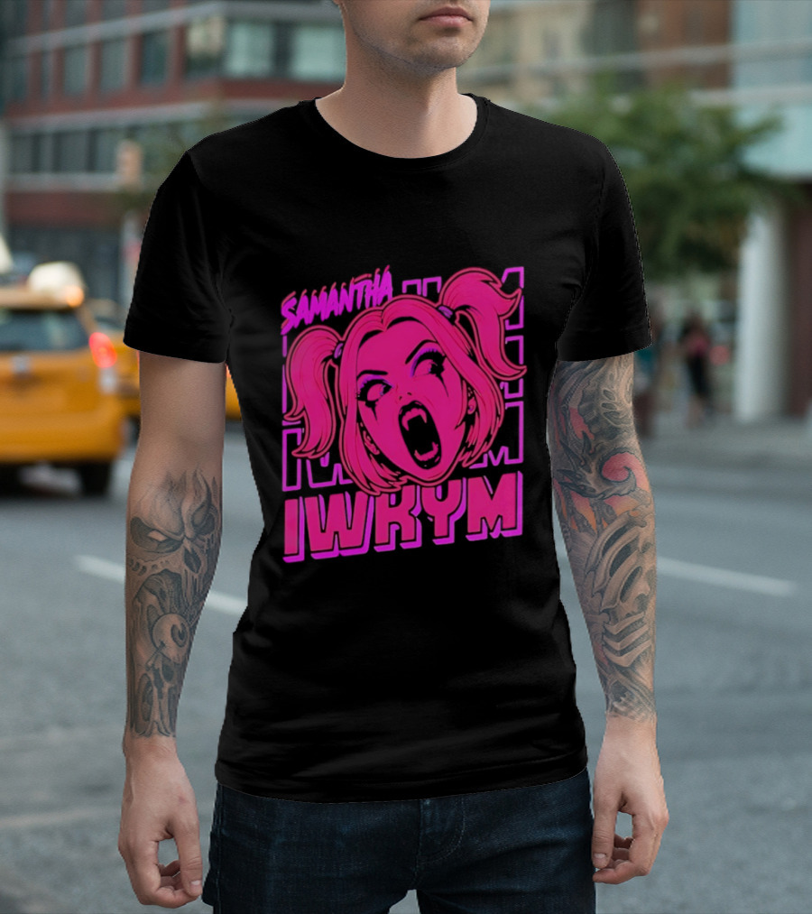 Samantha IWRYM Vampire Girl Goth Horror Pink T-Shirt