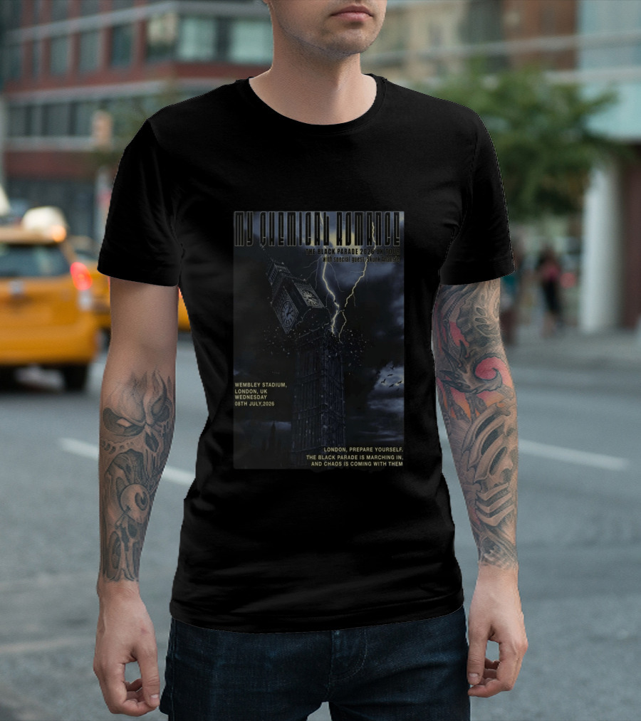 My Chemical Romance The Black Parade 2026 UK Tour Wembley Stadium London July 8 With Skunk Anansie T-Shirt