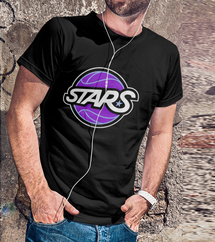 Stars Basketball Purple Ball T-Shirt