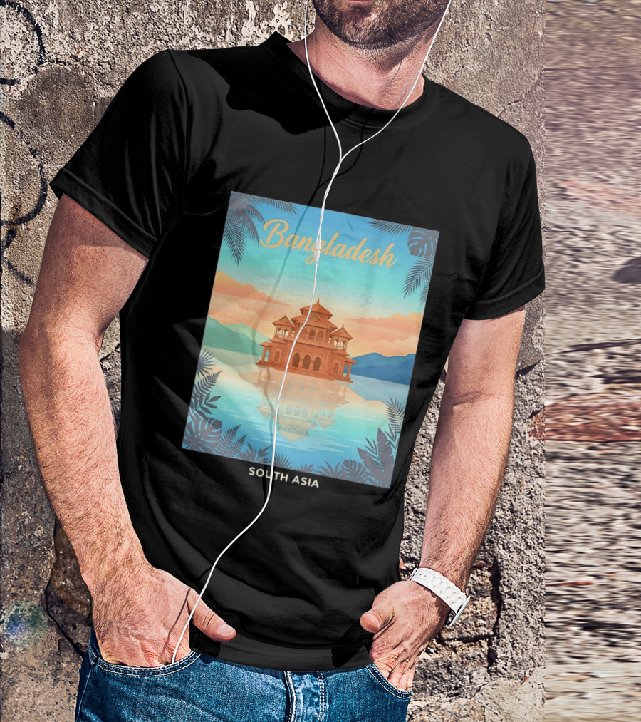 Bangladesh South Asia Travel Mosque On Water T-Shirt