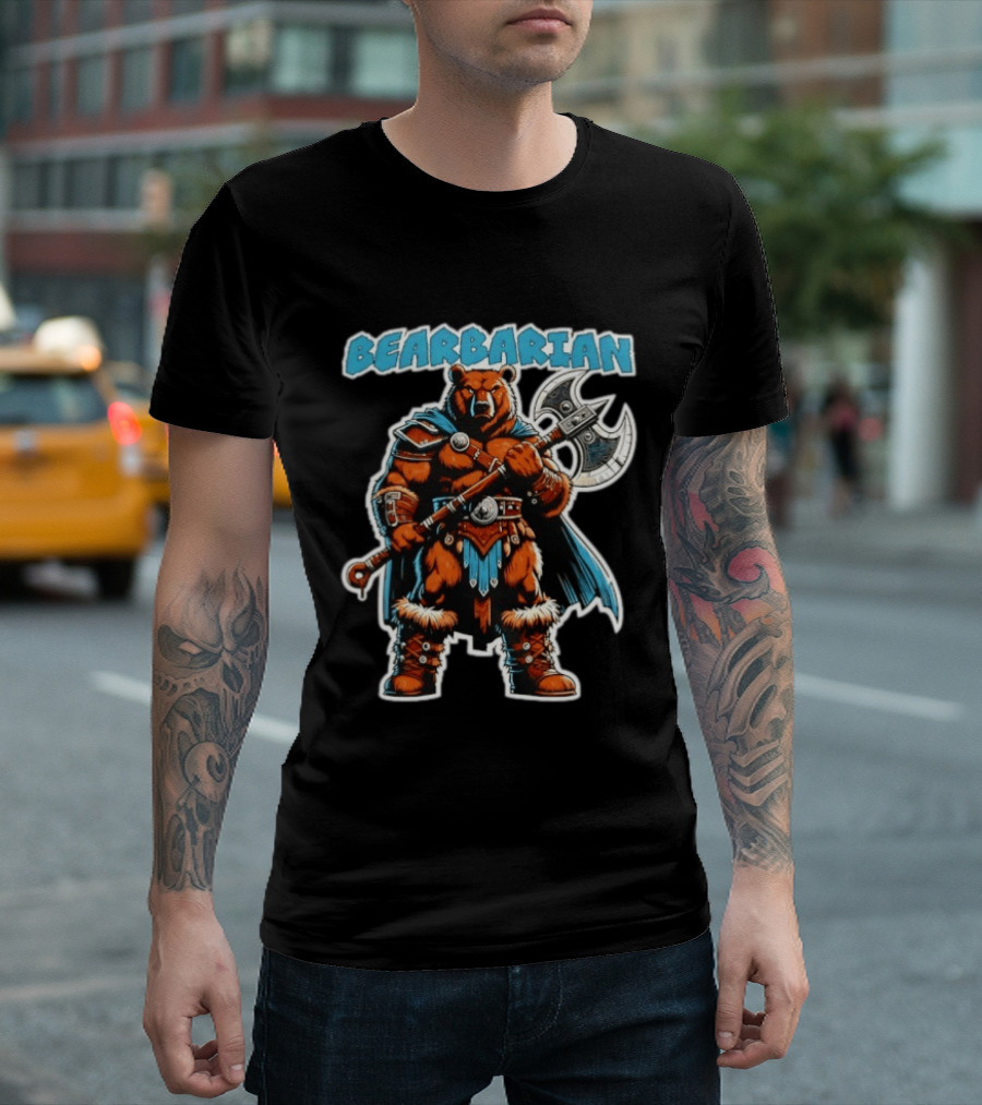 Bearbarian Warrior Bear With Battle Axe T-Shirt