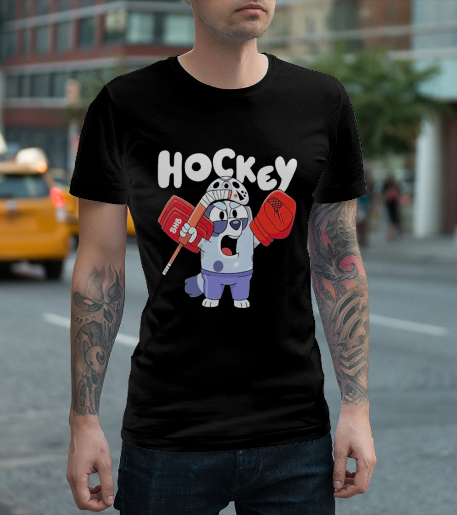 Bluey Hockey Bhb Goalie Cartoon T-Shirt