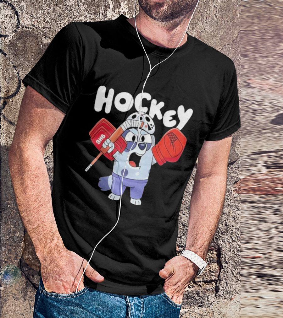 Bluey Hockey Bhb Goalie Cartoon T-Shirt
