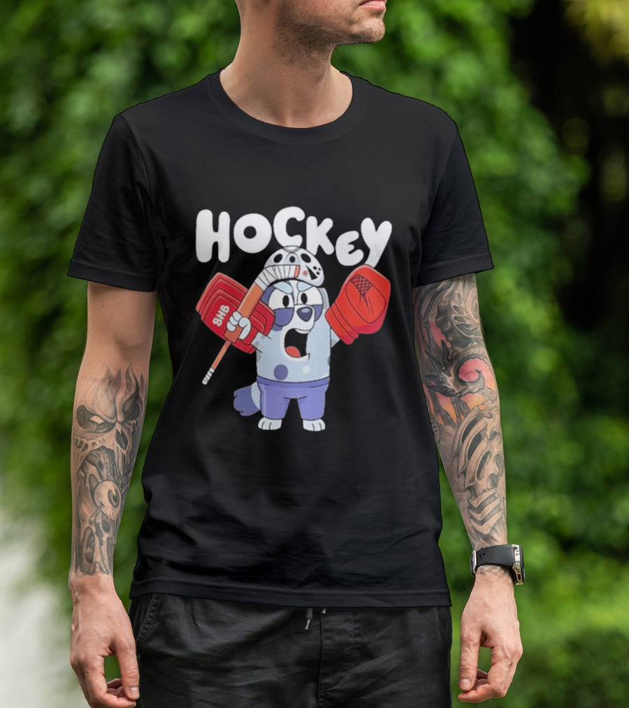 Bluey Hockey Bhb Goalie Cartoon T-Shirt