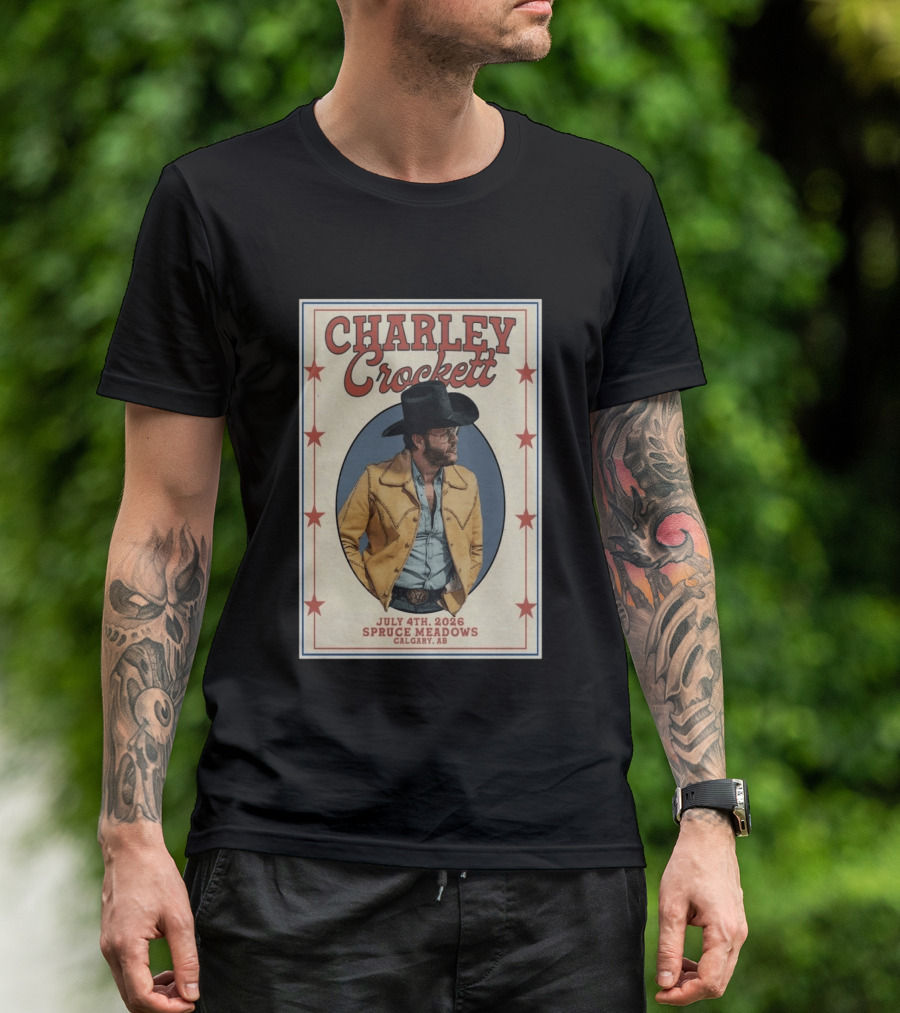 Charley Crockett In Calgary AB On Jul 4 2026 Tour T-Shirt