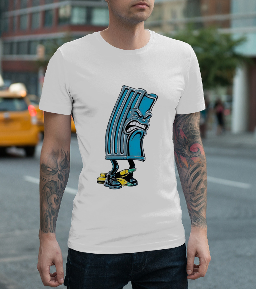 Angry Rifle Magazine With Walking Bullets T-Shirt