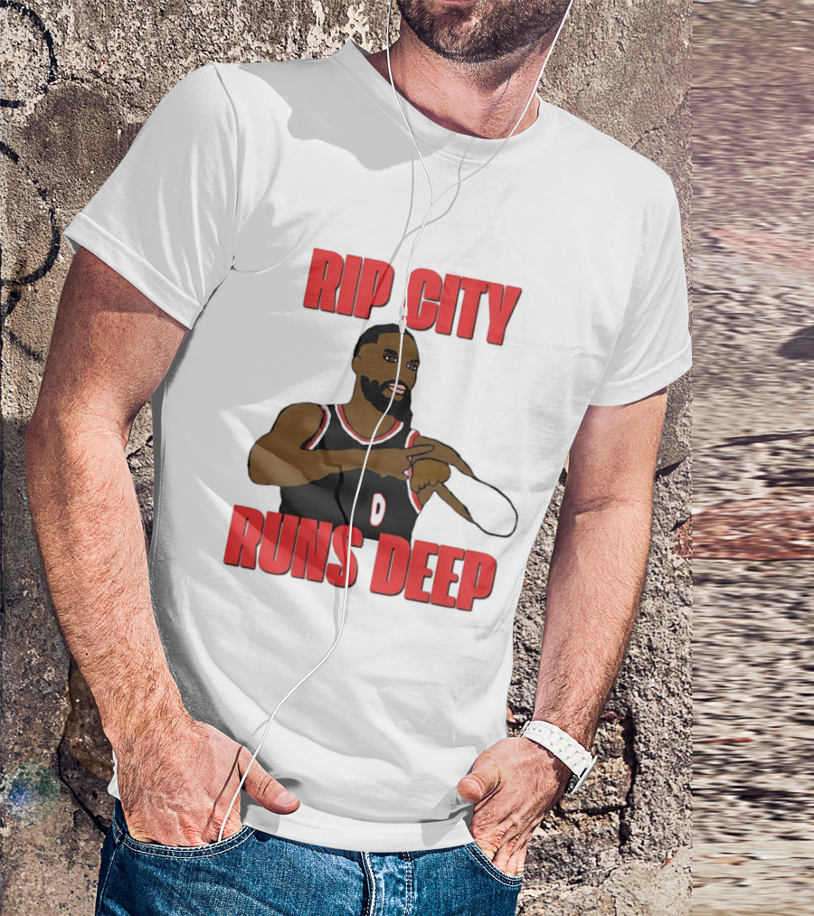 Rip City Runs Deep Damian Lillard Portland Trail Blazers T-Shirt