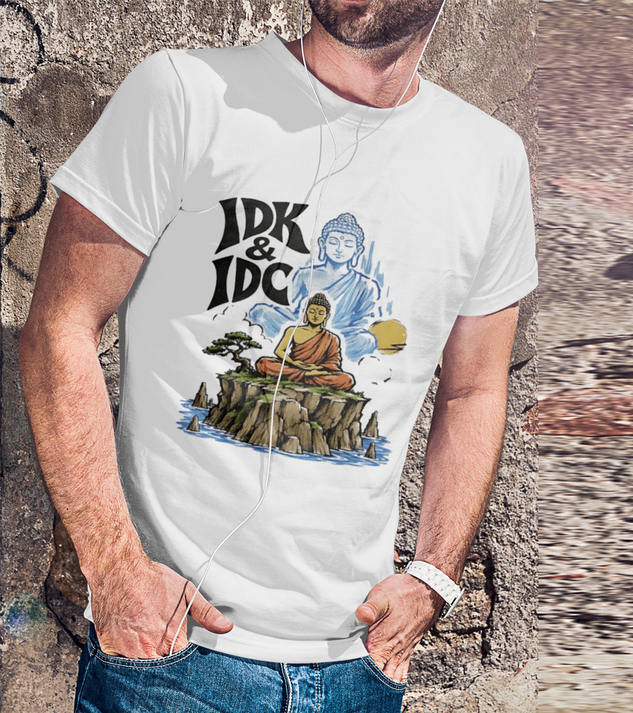 IDK IDC Buddha Meditating On Island With Zen Vibes And Spiritual Calm T-Shirt