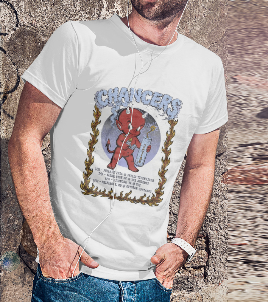 Chancers Hot Stuff The Little Devil Smoking Tour 2026 Philly Washington Richmond Baltimore T-Shirt