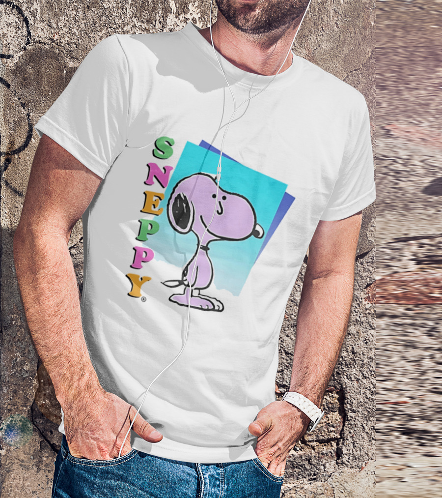 Sneppy Obvious Plant 1991 Bootleg Snoopy Cartoon Character With Multicolored T-Shirt