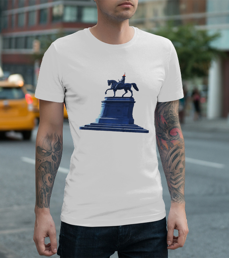 No Scotland No Party Tartan Takeover USA '26 Equestrian Statue With Traffic Cone T-Shirt