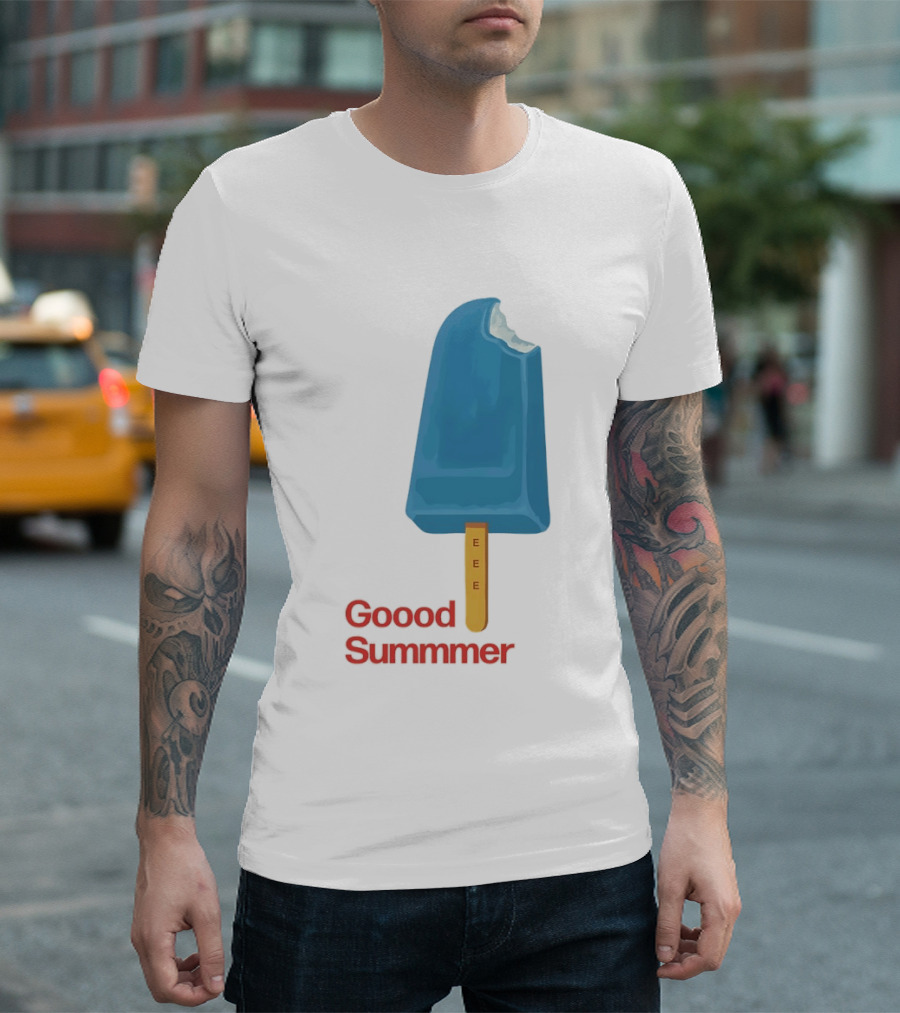 Popsicle Goood Summmer EEE Blue Ice Cream Treat T-Shirt