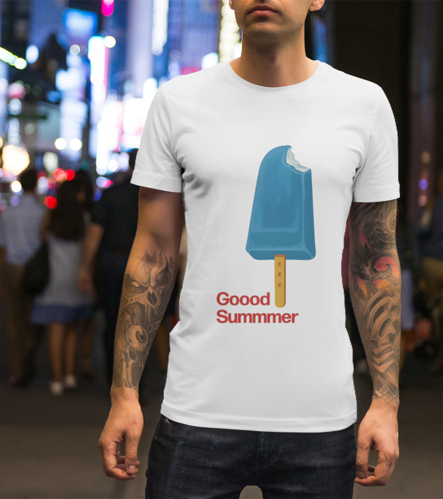 Popsicle Goood Summmer EEE Blue Ice Cream Treat T-Shirt