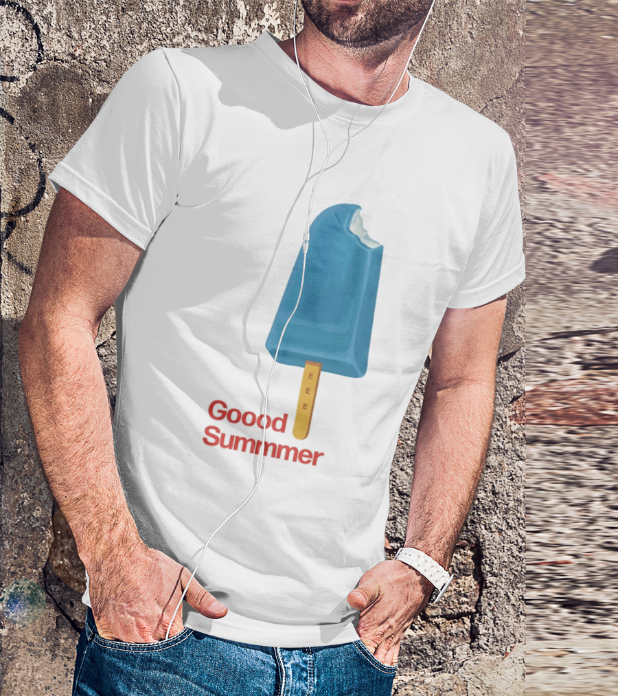Popsicle Goood Summmer EEE Blue Ice Cream Treat T-Shirt