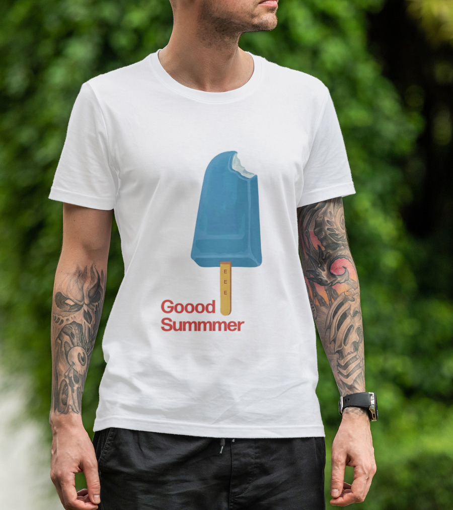 Popsicle Goood Summmer EEE Blue Ice Cream Treat T-Shirt