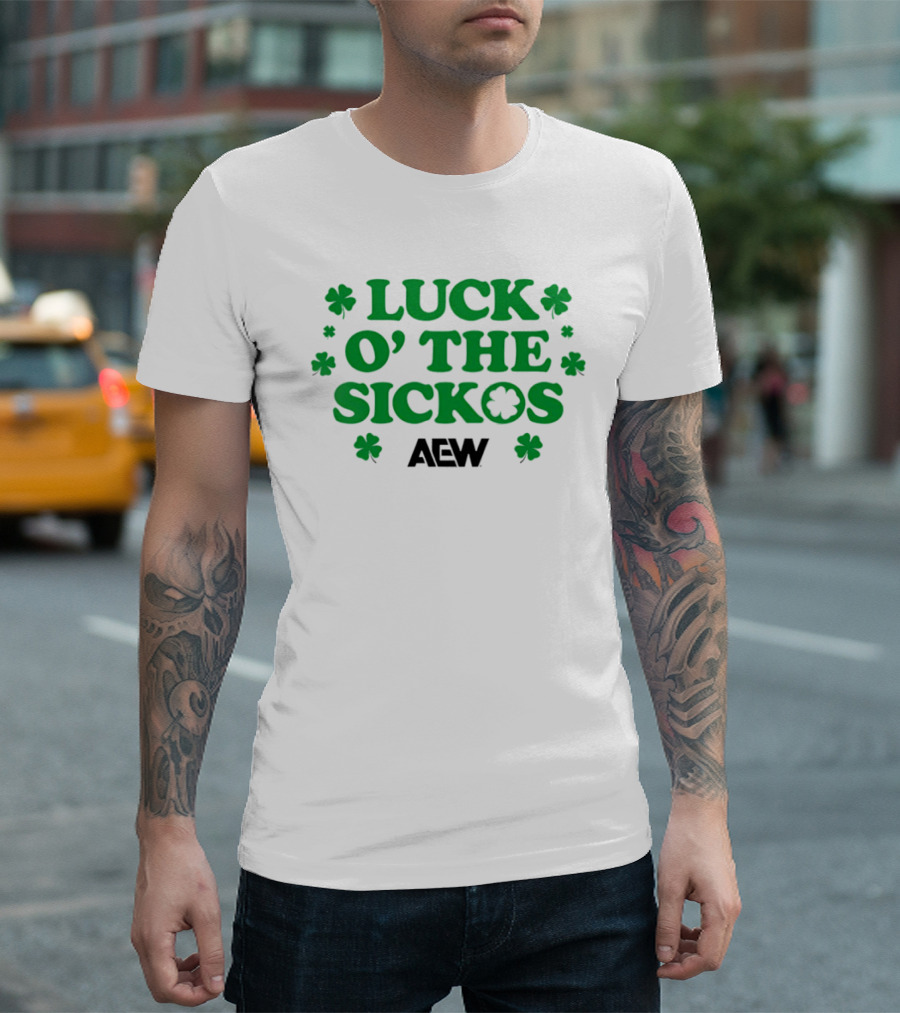 AEW Luck O' The Sickos Clover Theme All Elite Wrestling T-Shirt