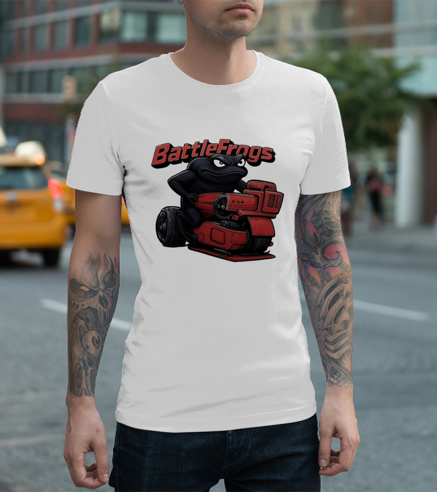 BattleFrogs Frog Riding Red Motorcycle T-Shirt