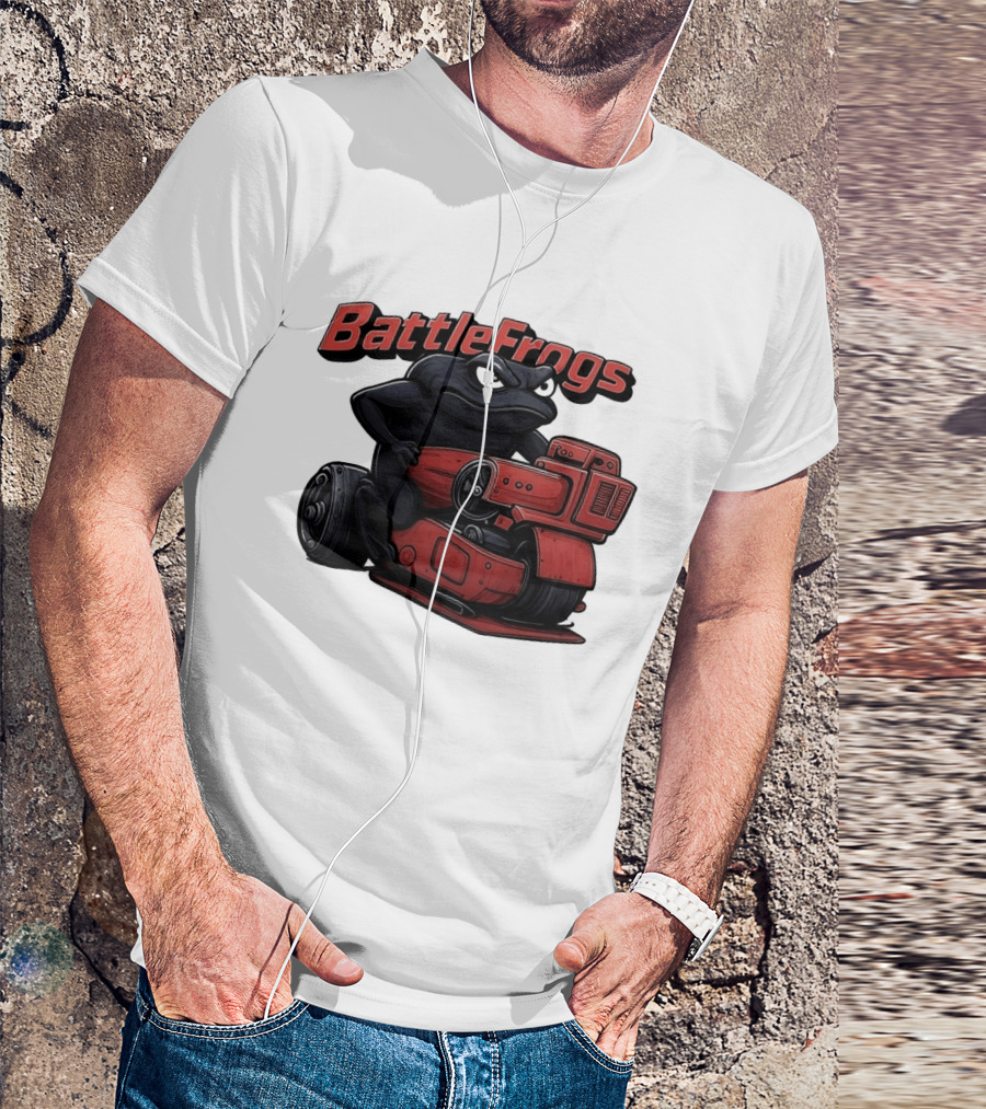 BattleFrogs Frog Riding Red Motorcycle T-Shirt