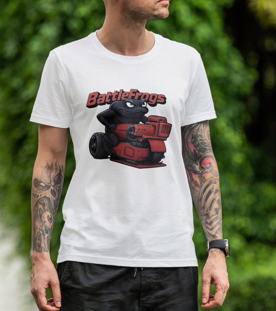 BattleFrogs Frog Riding Red Motorcycle T-Shirt