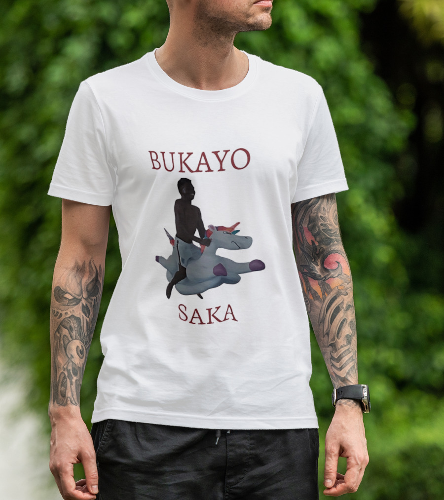 Bukayo Saka Riding Unicorn Arsenal Football T-Shirt