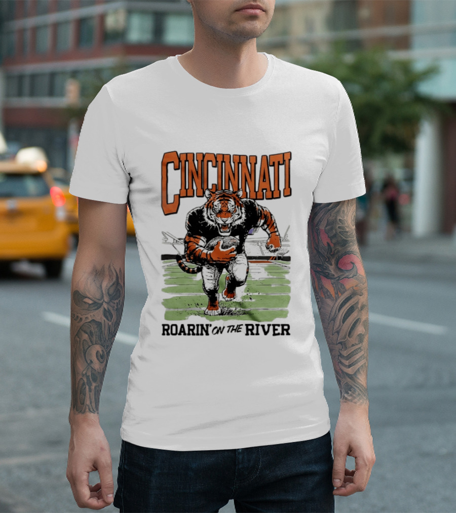 Cincinnati Roarin On The River Tiger Football Tiger T-Shirt