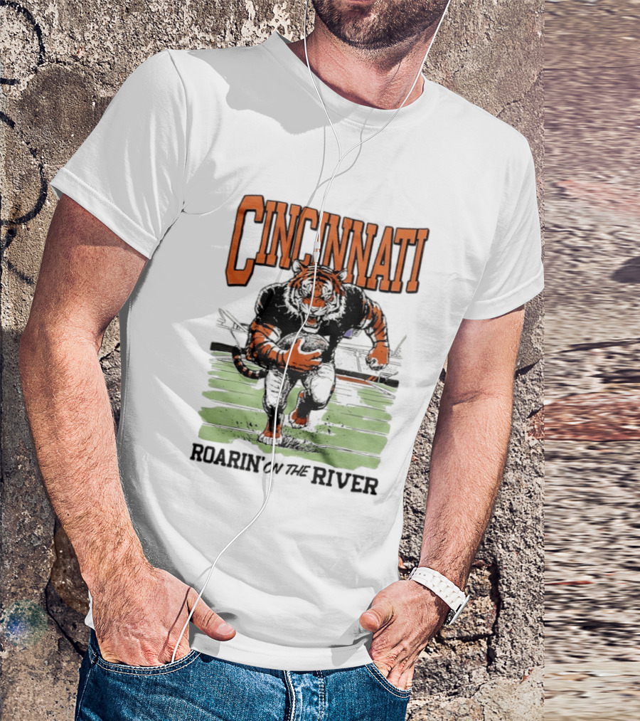 Cincinnati Roarin On The River Tiger Football Tiger T-Shirt