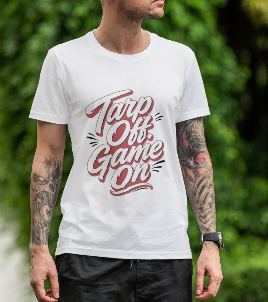 Cincinnati Reds Tarp Off Game On T-Shirt