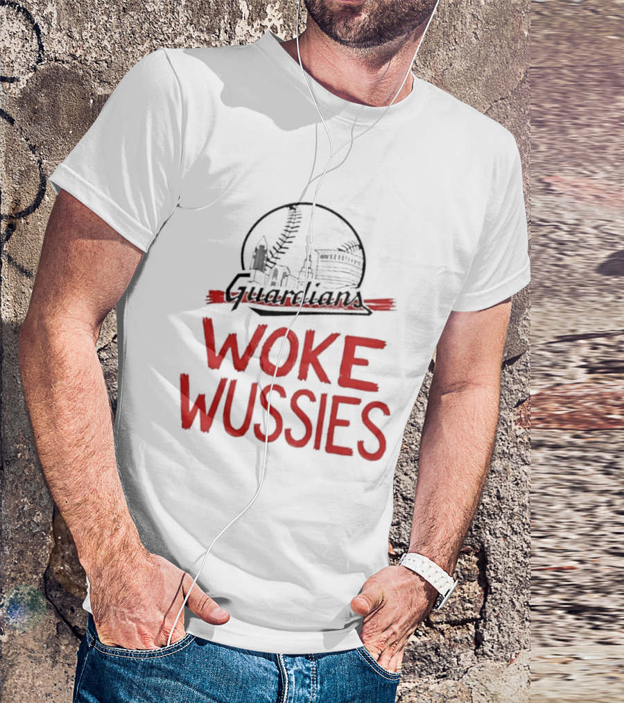 Cleveland Guardians Woke Wussies Baseball City Skyline T-Shirt