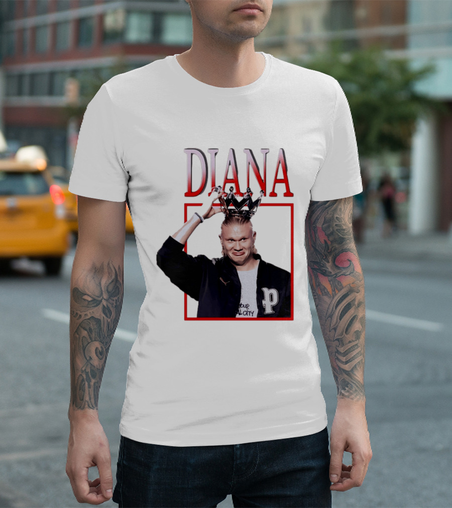 Erling Haaland Diana The People's Princess P Letter Jacket Crown T-Shirt