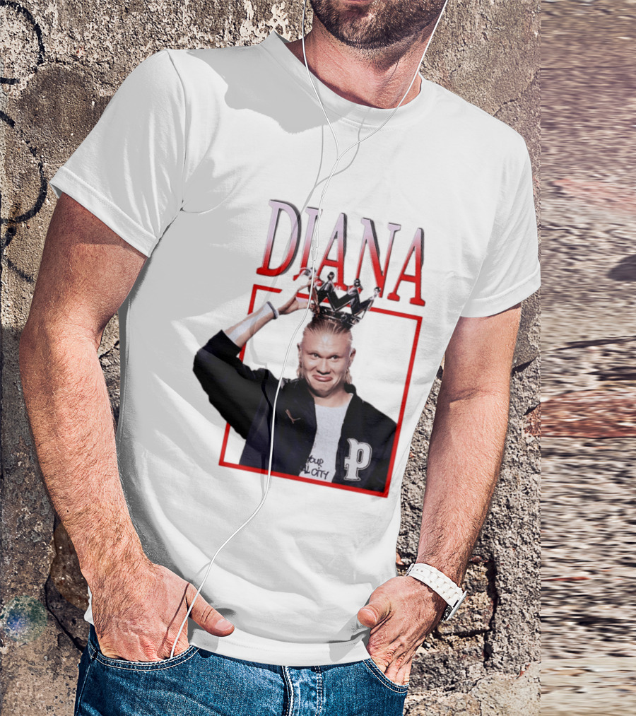 Erling Haaland Diana The People's Princess P Letter Jacket Crown T-Shirt