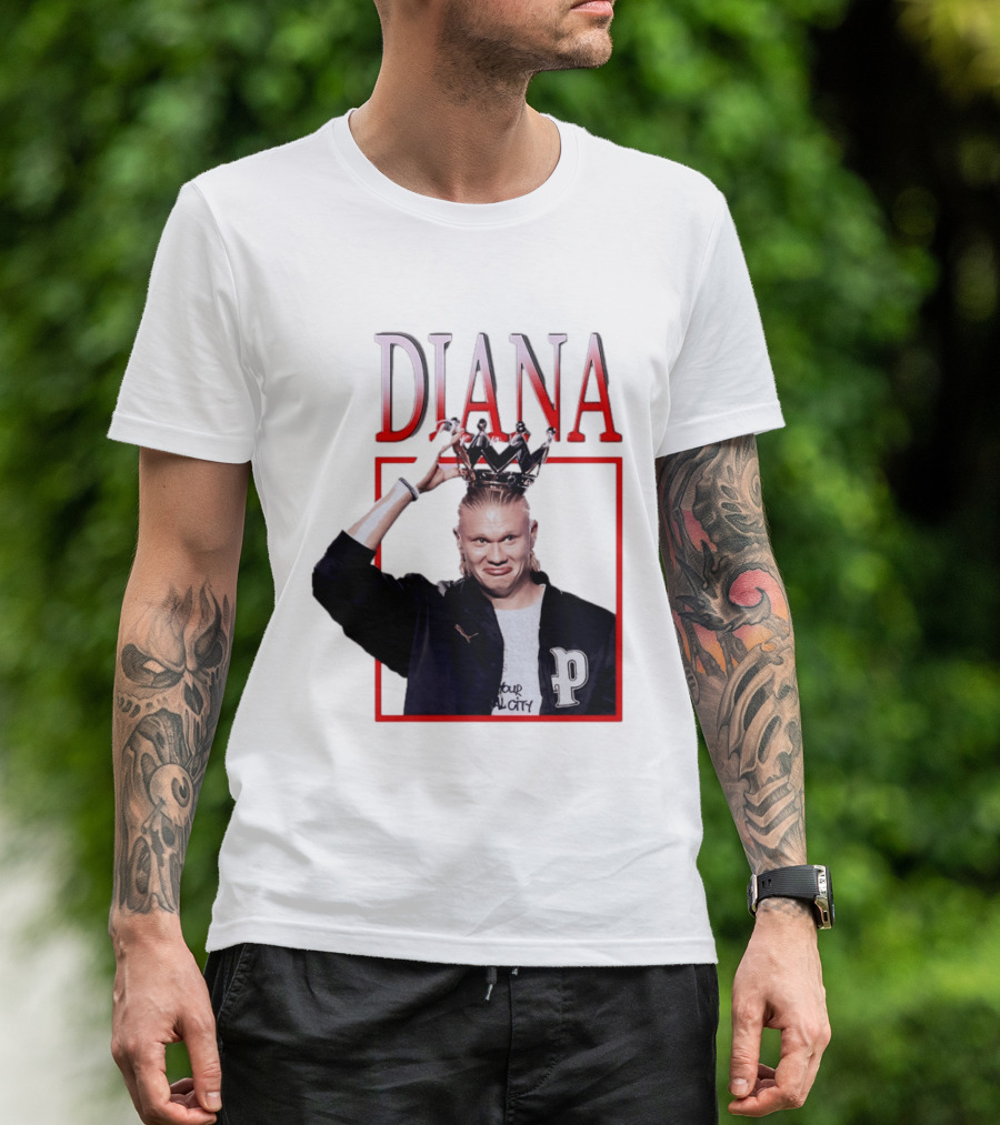 Erling Haaland Diana The People's Princess P Letter Jacket Crown T-Shirt