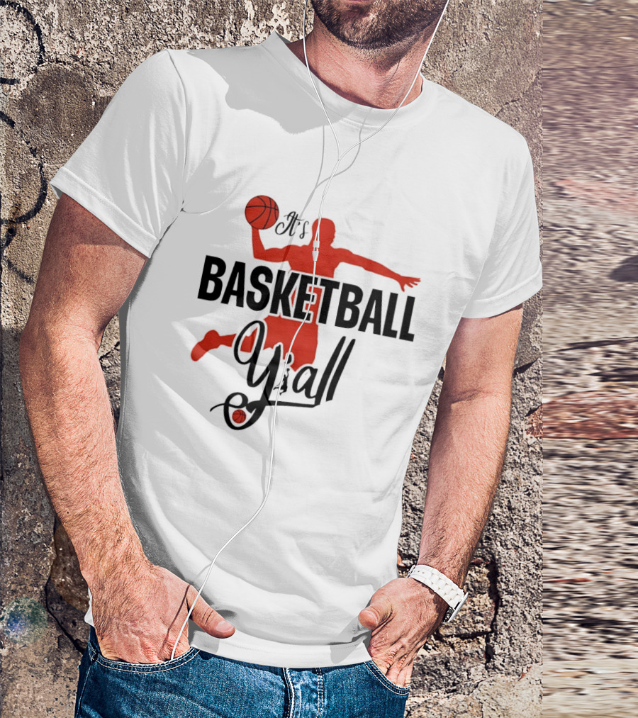 Basketball Y'all Dunking Silhouette And Ball In Red T-Shirt