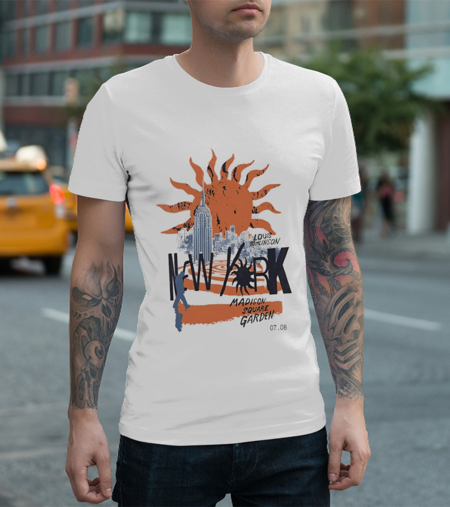Louis Tomlinson New York Madison Square Garden 07.08 Sun And Skyline T-Shirt