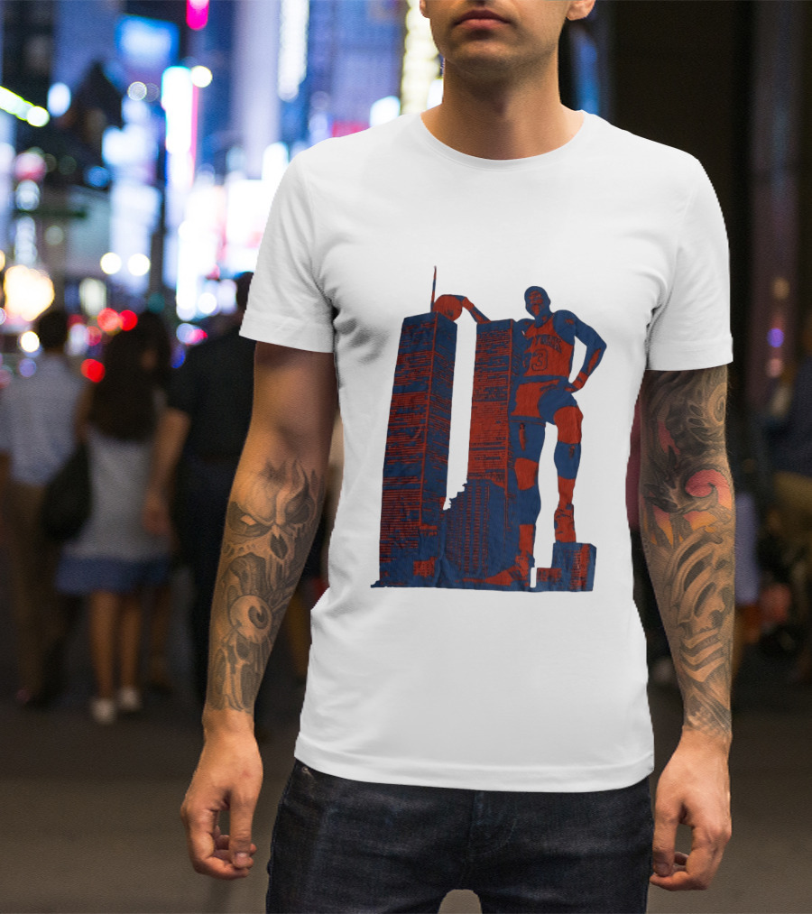 Patrick Ewing New York Knicks Twin Towers Basketball T-Shirt