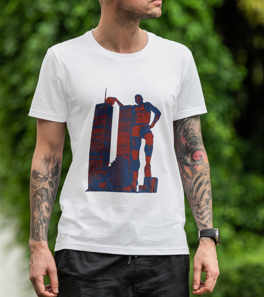 Patrick Ewing New York Knicks Twin Towers Basketball T-Shirt