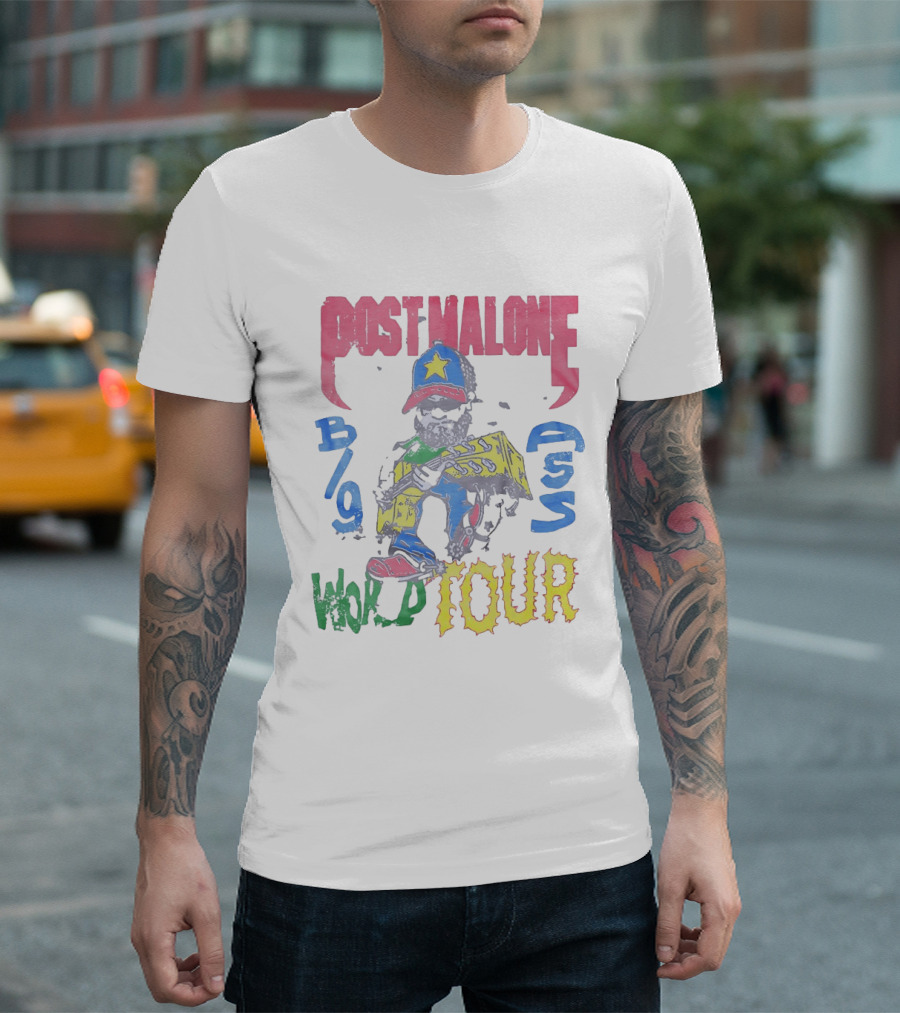 Post Malone Big Ass World Tour Cartoon T-Shirt