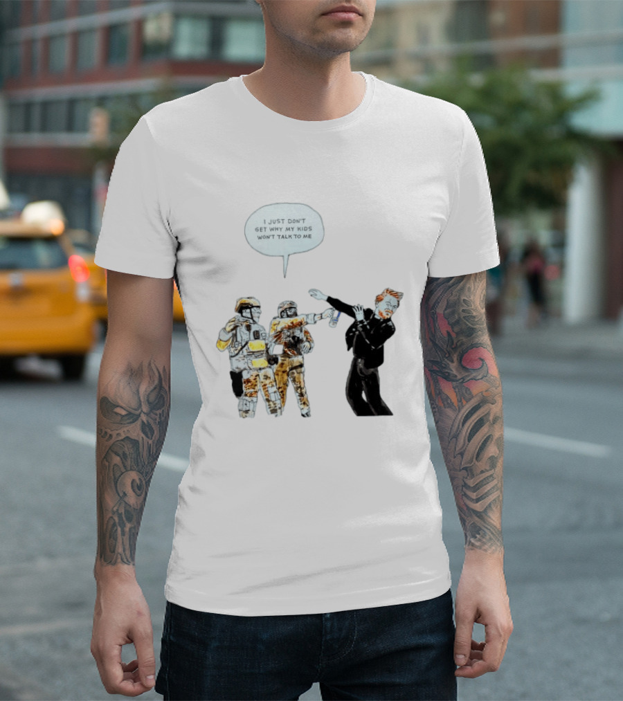 Priest With Soldiers And Kids Speech Bubble T-Shirt