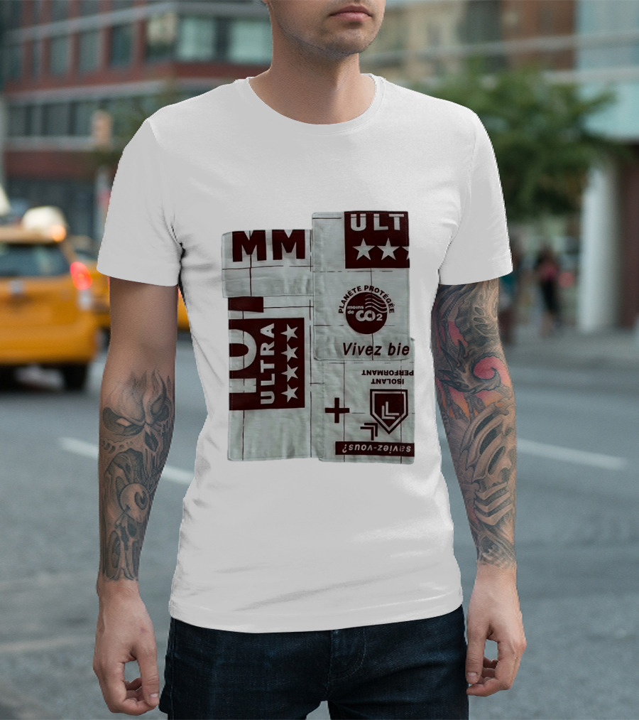 MM ULTRA Planete Protegee Moins De CO2 Vivez Bien Eco Friendly T-Shirt