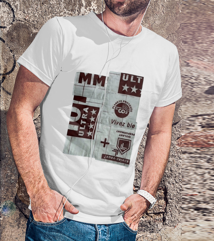 MM ULTRA Planete Protegee Moins De CO2 Vivez Bien Eco Friendly T-Shirt