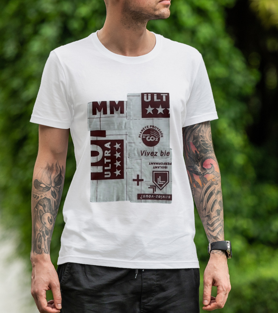 MM ULTRA Planete Protegee Moins De CO2 Vivez Bien Eco Friendly T-Shirt