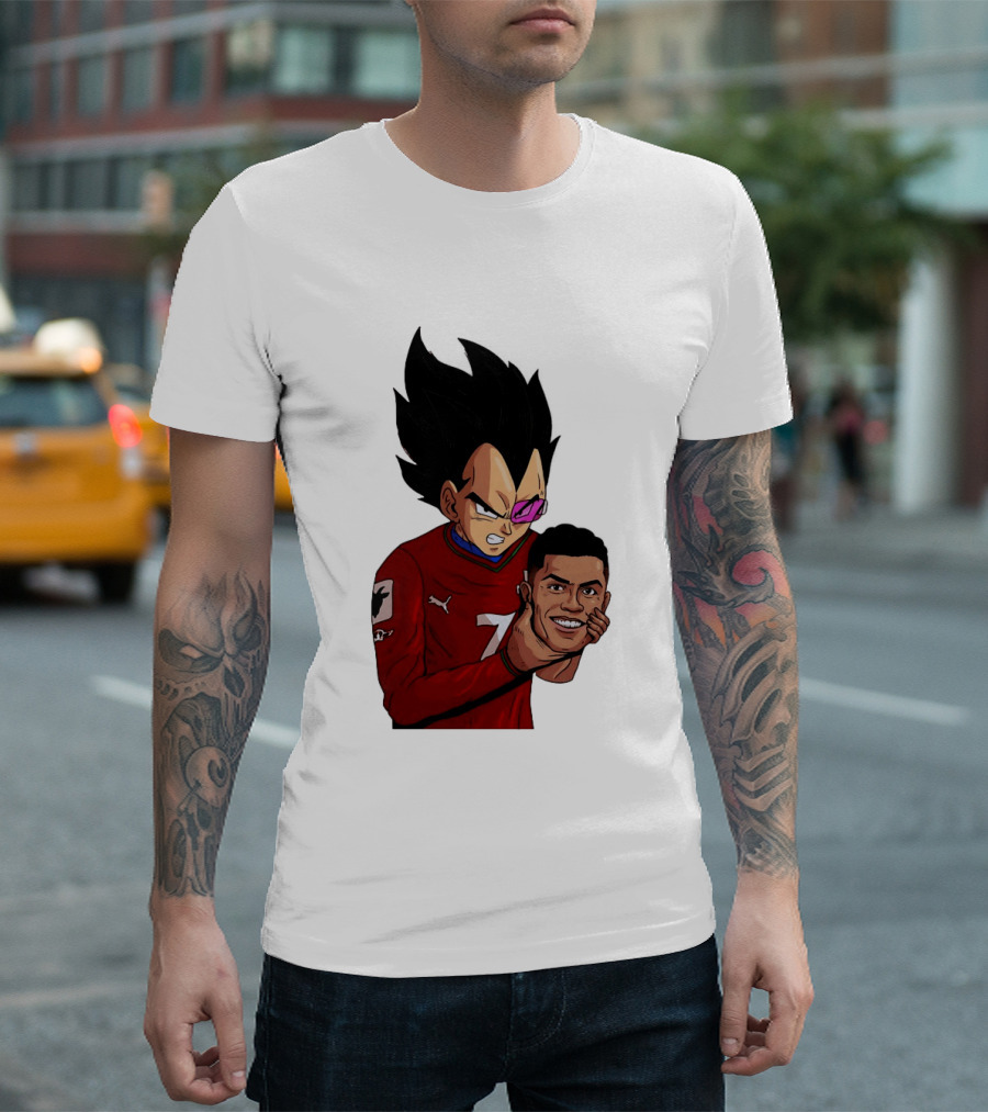 Vegeta Holding Ronaldo Head Puma Jersey Collaboration T-Shirt