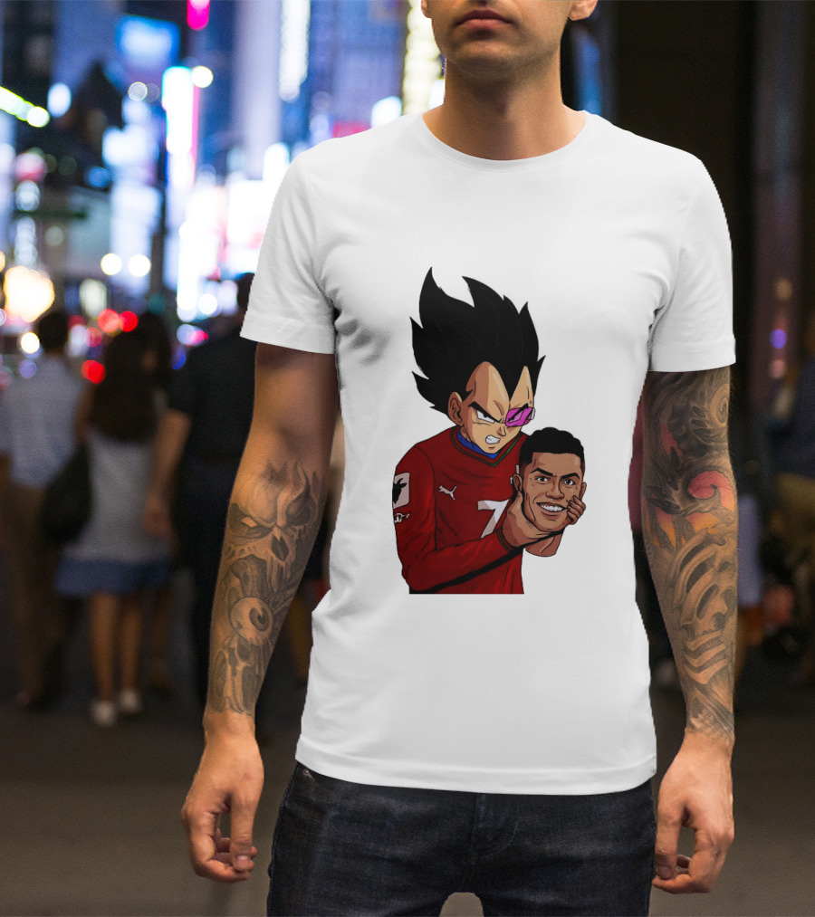 Vegeta Holding Ronaldo Head Puma Jersey Collaboration T-Shirt