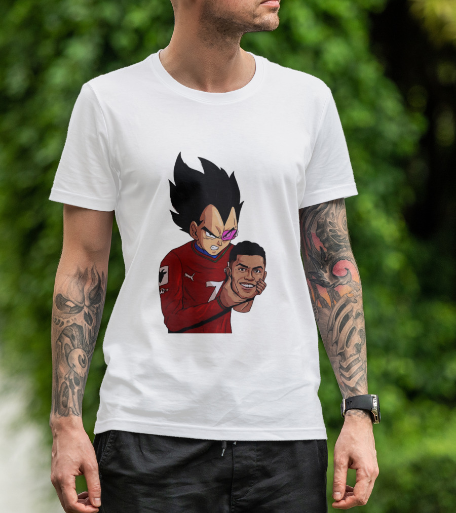 Vegeta Holding Ronaldo Head Puma Jersey Collaboration T-Shirt