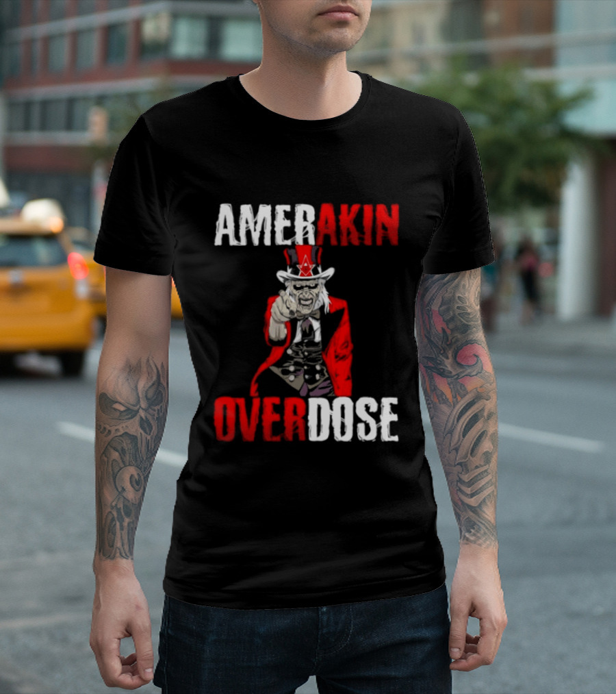 Amerakin Overdose Uncle Sam Horror Industrial Metal T-Shirt