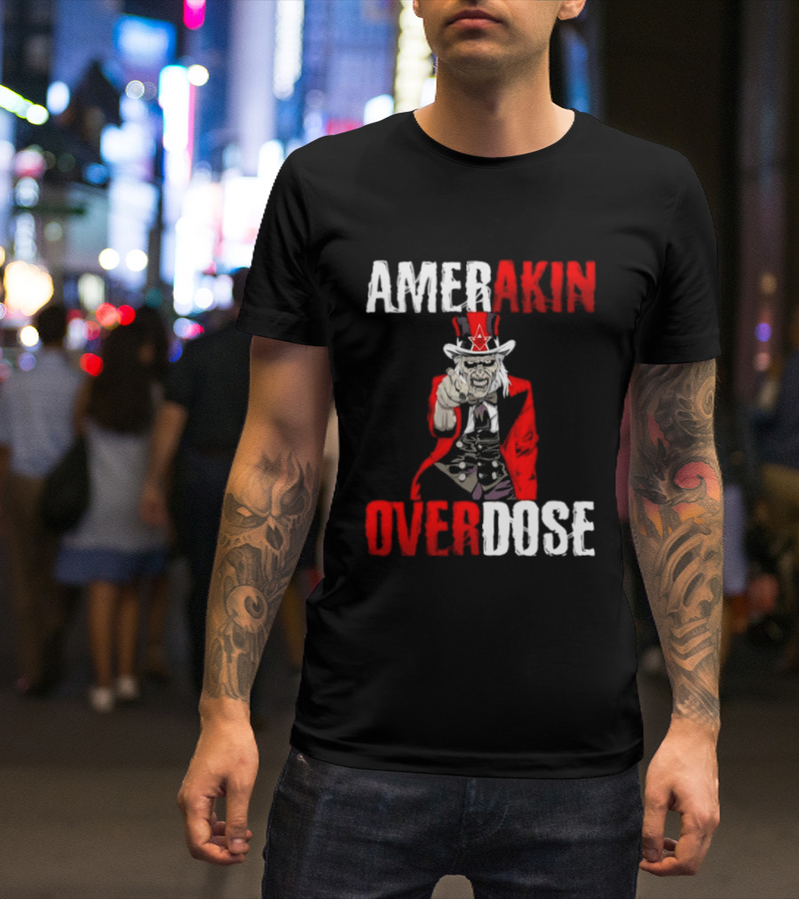 Amerakin Overdose Uncle Sam Horror Industrial Metal T-Shirt